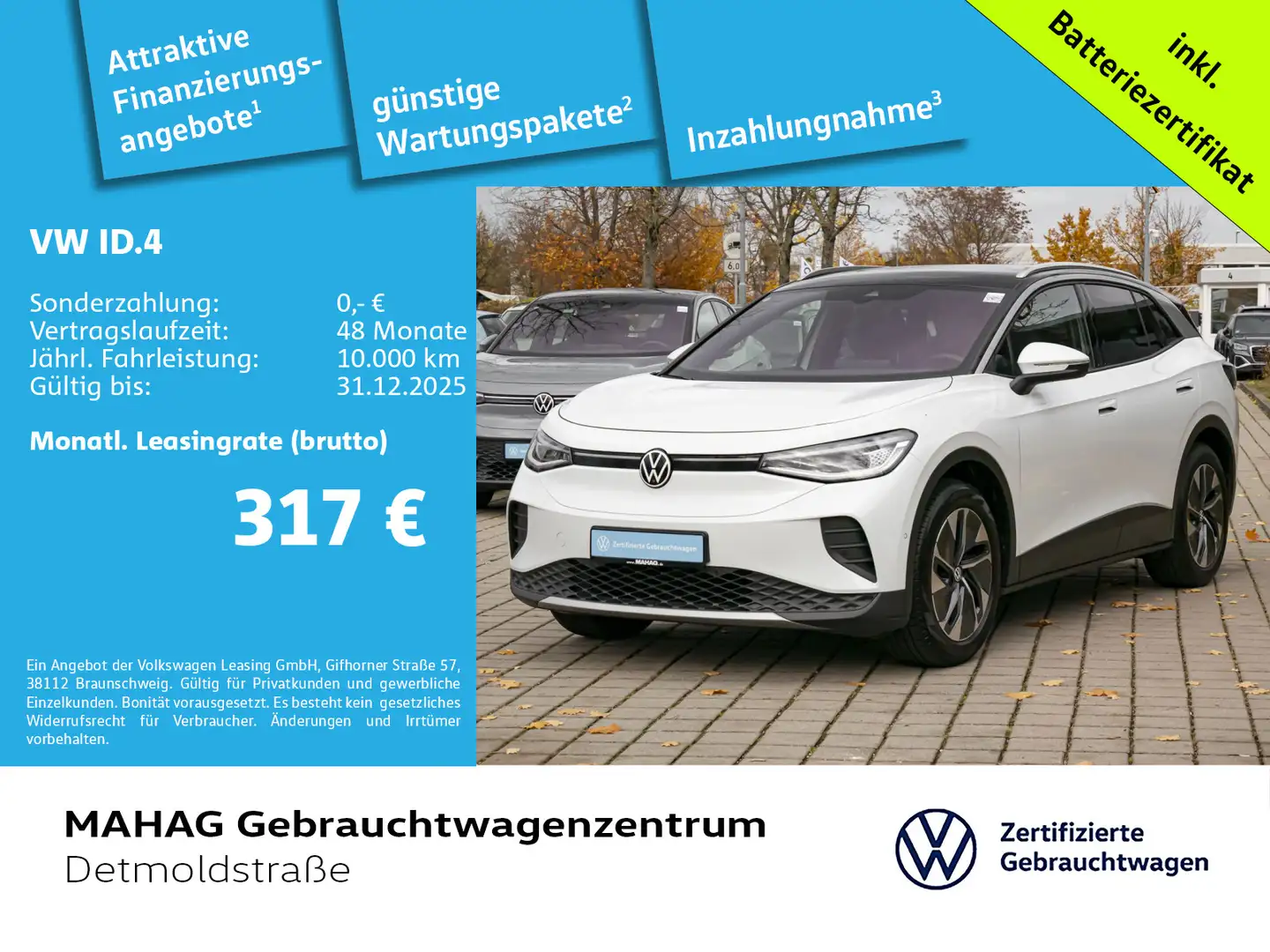 Volkswagen ID.4 Pure 55 kWh Wärmepu CCS IQ.Light Navi ParkA Weiß - 1