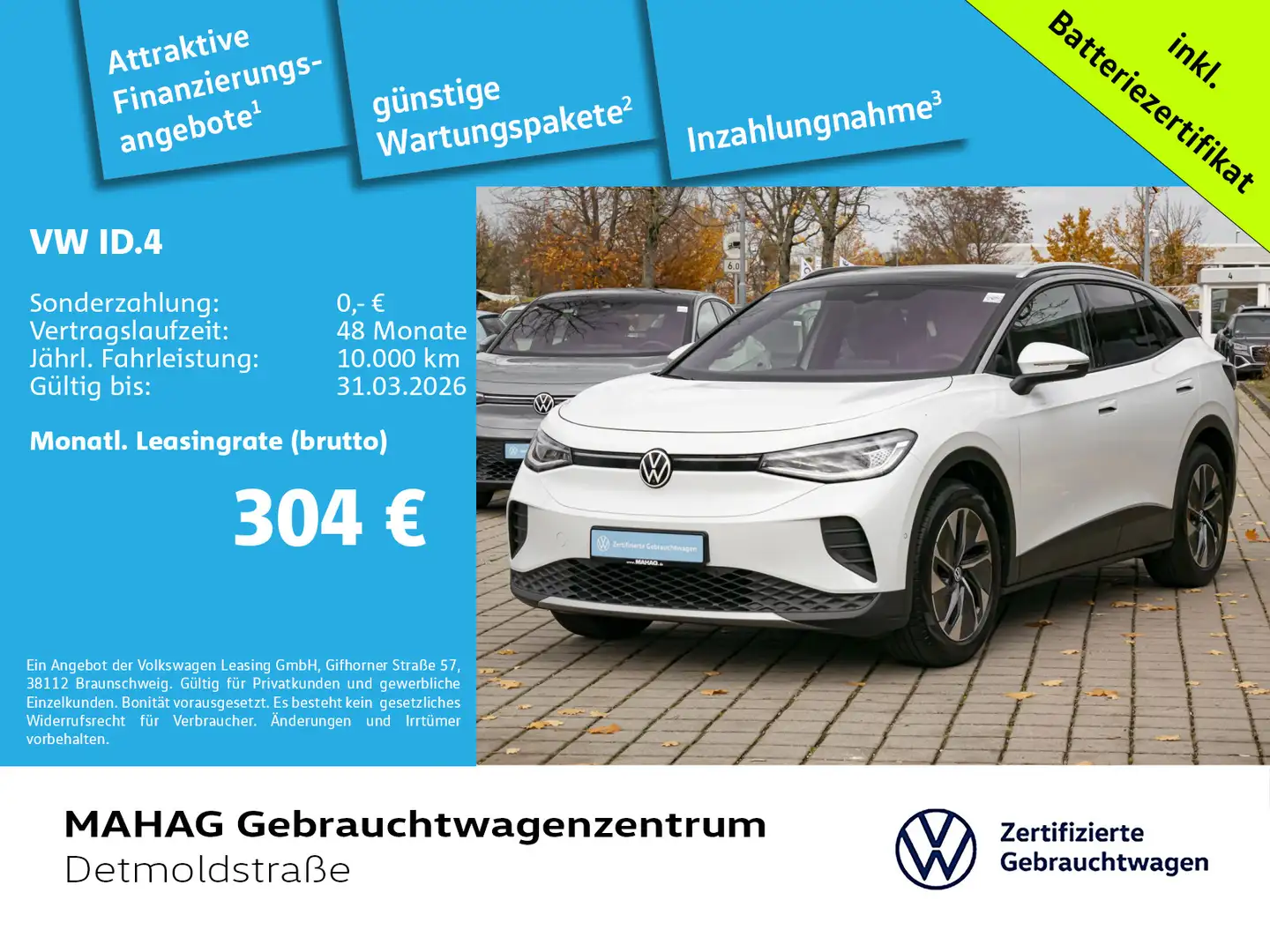 Volkswagen ID.4 Pure 55 kWh Wärmepu CCS IQ.Light Navi ParkA Weiß - 1