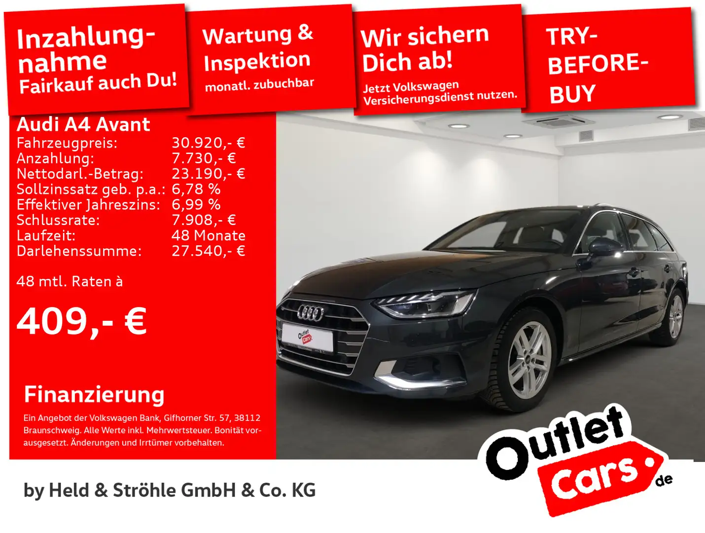 Audi A4 advanced 40 TDI S tronic AHK BUSINESS Grijs - 1