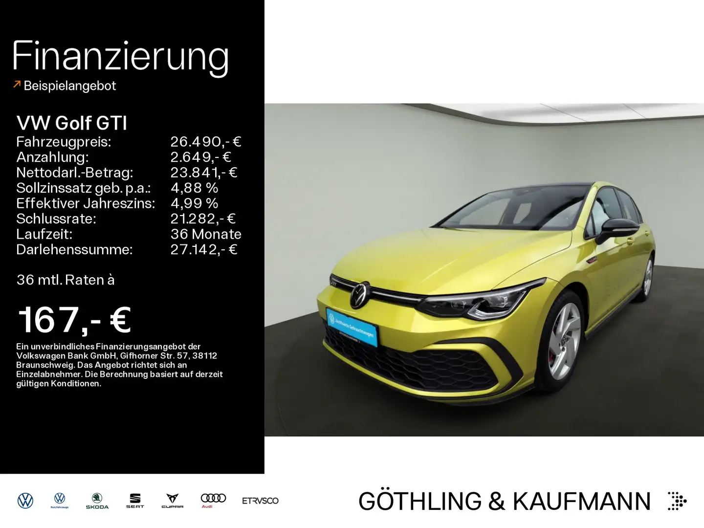 Volkswagen Golf GTI 2.0 TSI*Standh*Pano*LED*Digital*Navi*Ka Jaune - 1