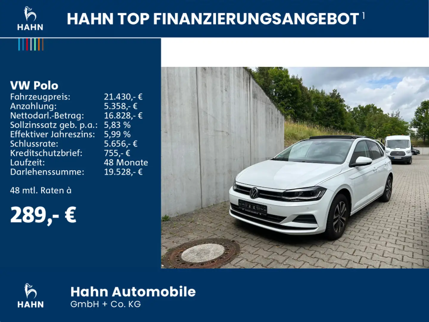 Volkswagen Polo 1.0TSI DSG United Pano Cam ACC Navi App-Con Weiß - 2