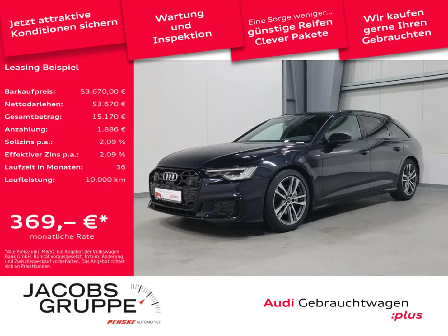 Audi A6 Avant 45 TFSI quattro S line Pano*Matrix*AHK * Blau - 1