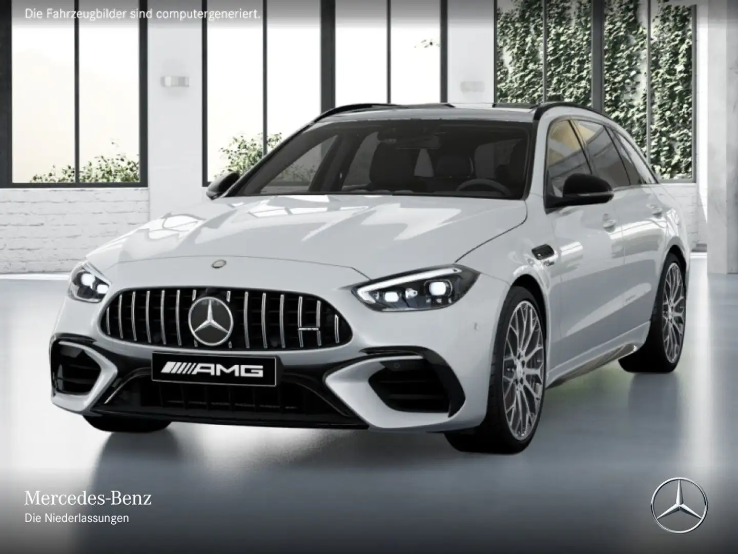 Mercedes-Benz C 63 AMG C 63 S E T-Modell NIGHT+DRIVERS+PANO+360+AHK+9G Weiß - 2