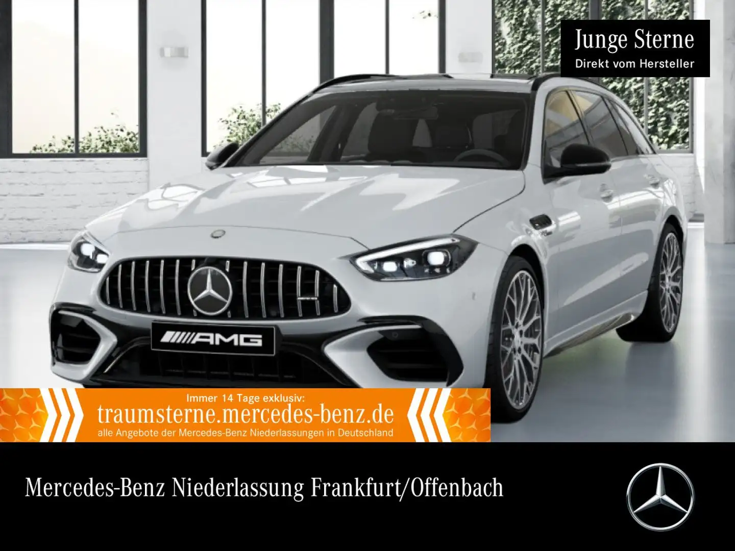 Mercedes-Benz C 63 AMG C 63 S E T-Modell NIGHT+DRIVERS+PANO+360+AHK+9G Weiß - 1