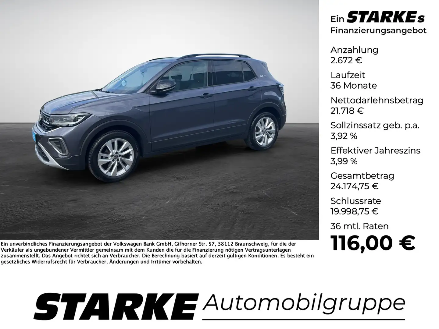 Volkswagen T-Cross 1.0 TSI Goal Grijs - 1