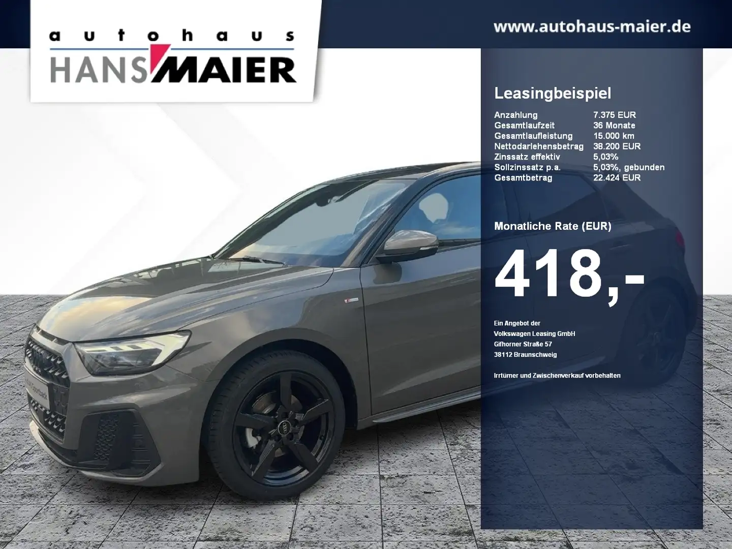 Audi A1 Sportback TFSI S line Gris - 1