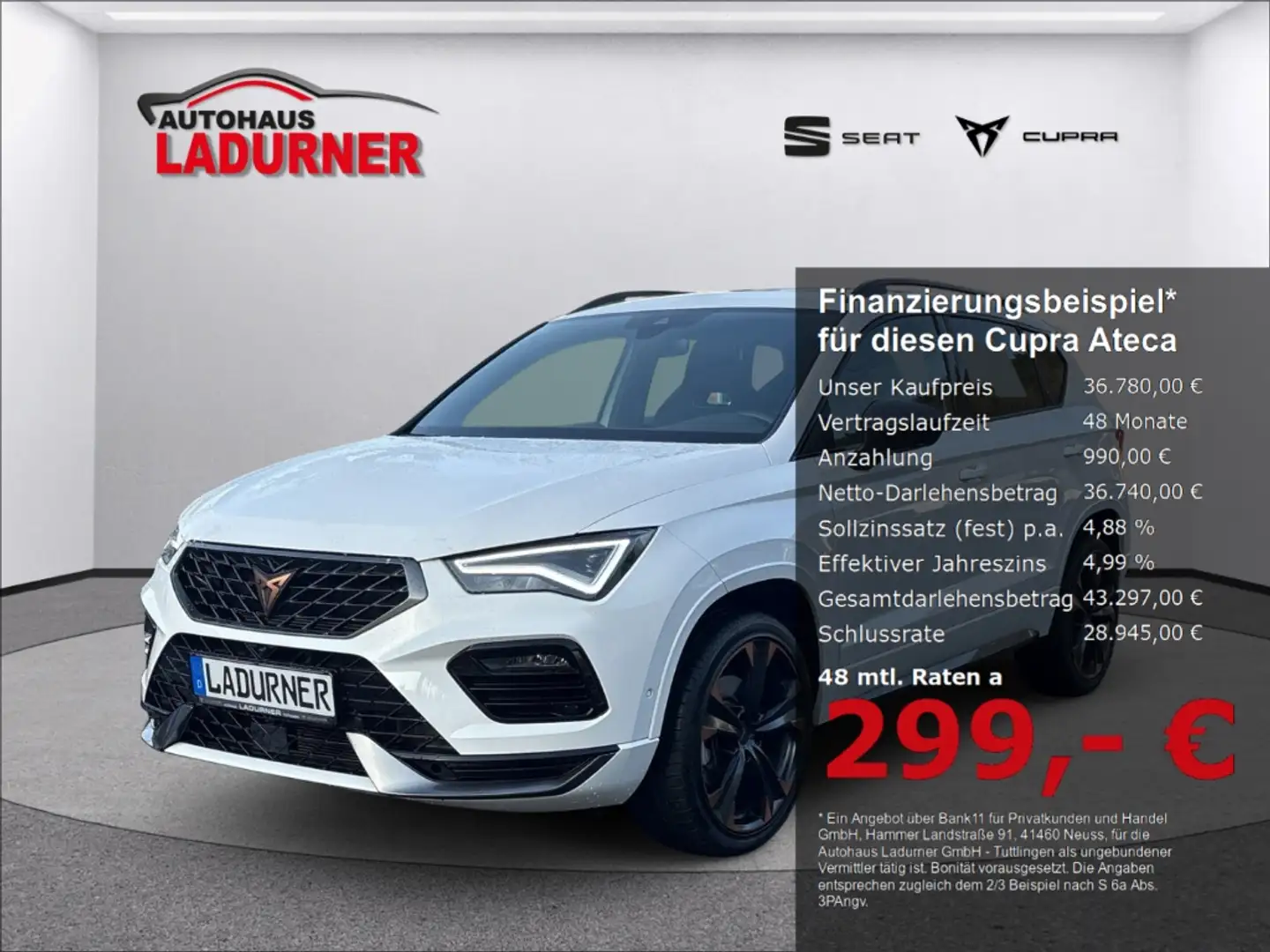 CUPRA Ateca 1.5 TSI DSG *AHK+PANO+Fahrassistenz-Paket* Blanc - 1