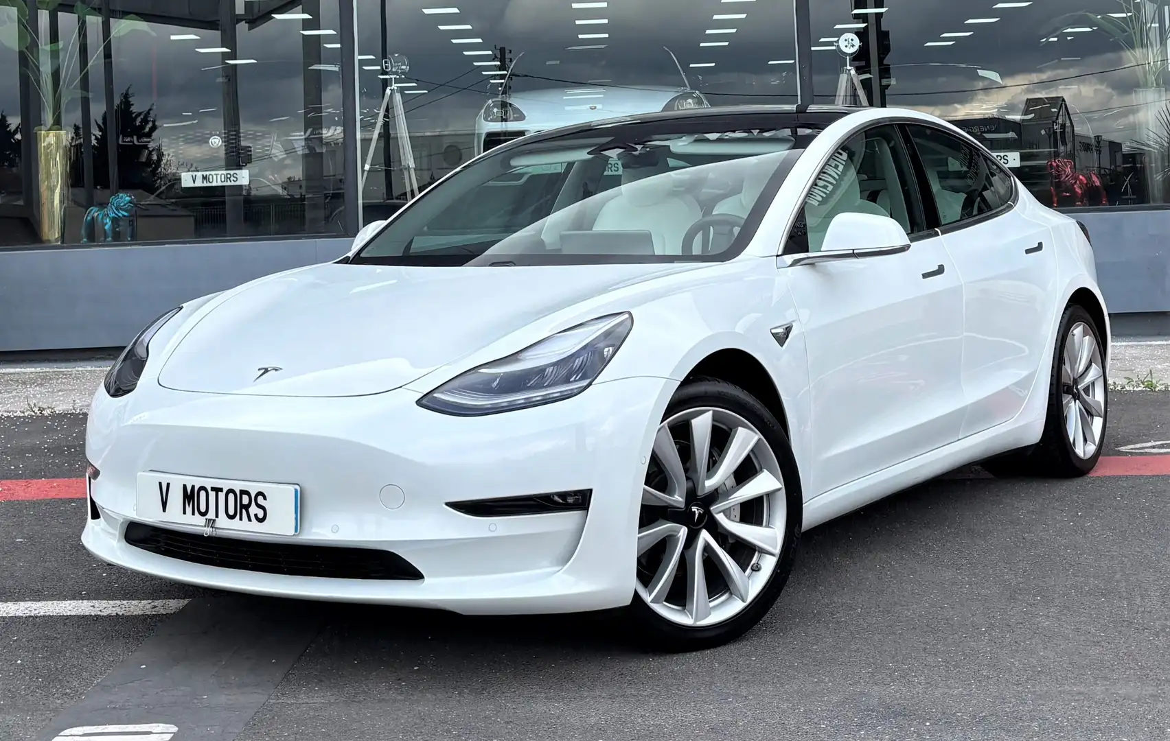 Tesla Model 3 Long Range Dual Motor Awd Panorama 1er Main Blanc - 1