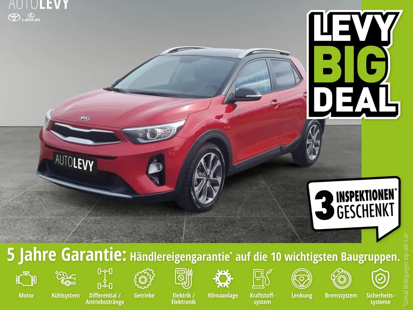 Kia Stonic 1.0 T-GDI Vision Automatik+SHZ+Allwetter+ Rood - 1