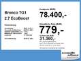 Ford Bronco TG1 2.7 EcoBoost Outer Banks LED elSitz Blau - thumbnail 3