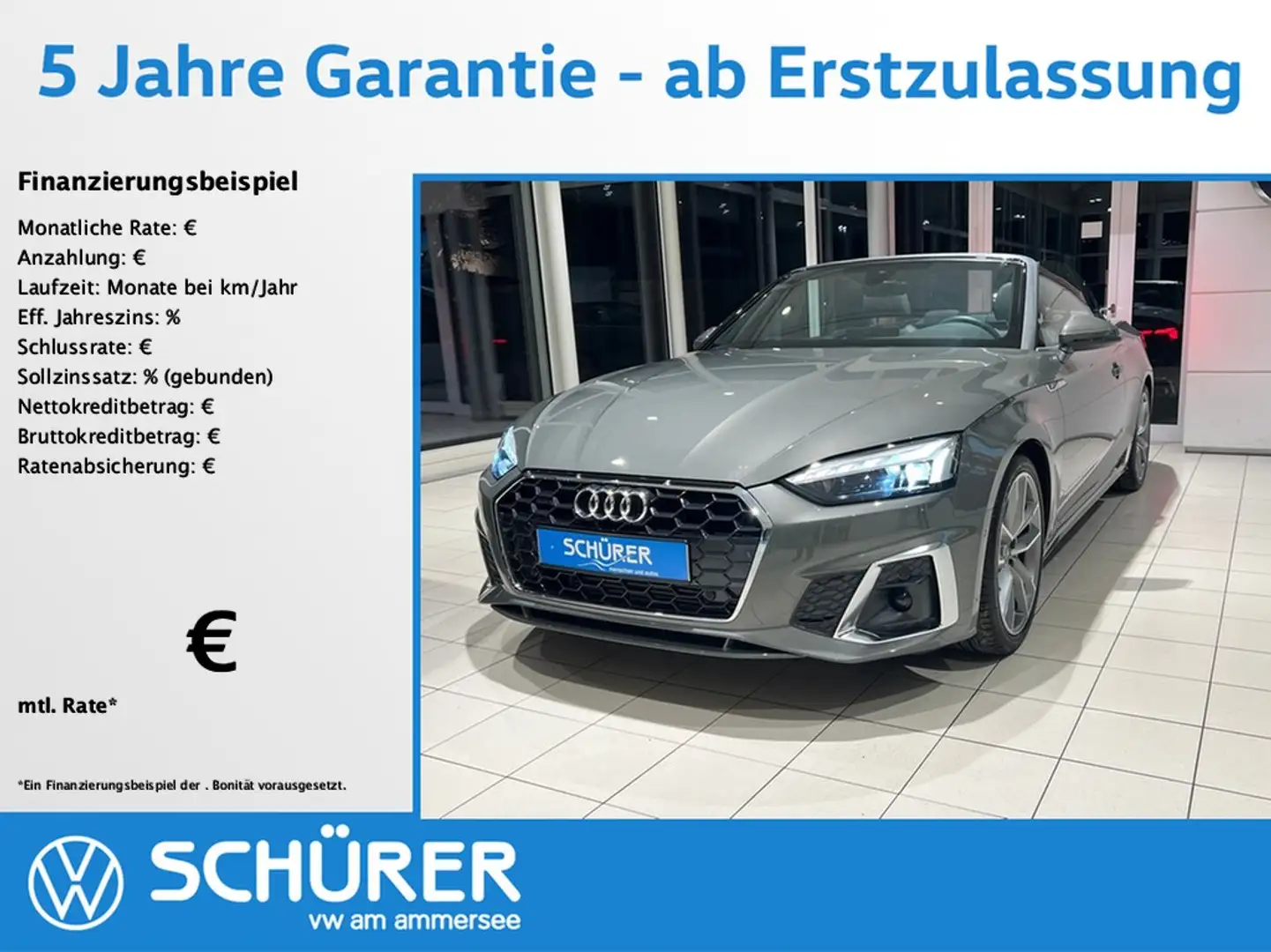 Audi A5 Cabriolet 40 TFSI quattro S line Grau - 1