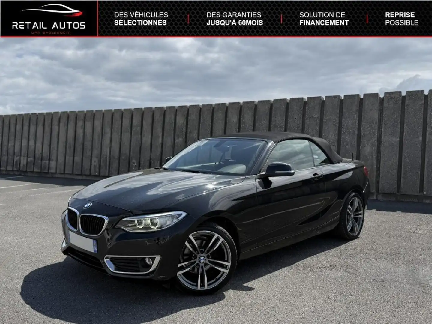 BMW 218 SERIE CABRIOLET 218dA 150ch Lounge Noir - 2