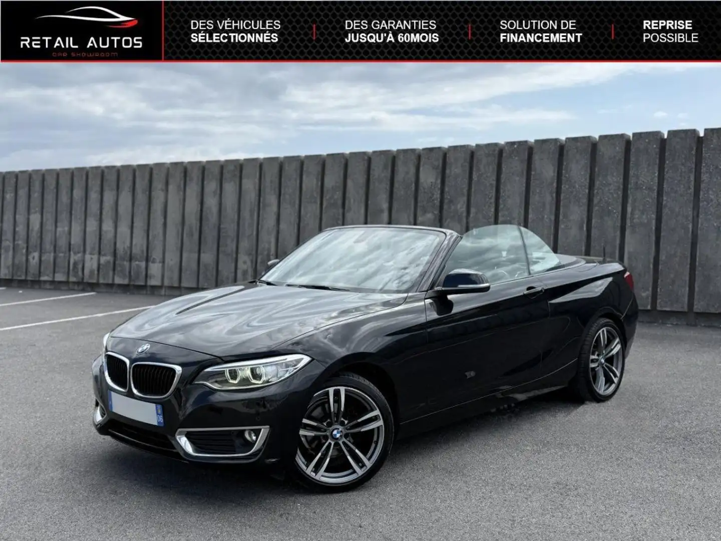 BMW 218 SERIE CABRIOLET 218dA 150ch Lounge Noir - 1