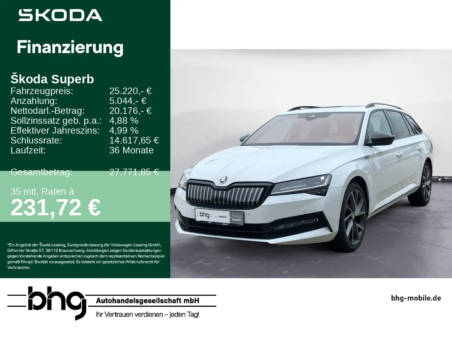 Skoda Superb Combi 1.4 TSI iV DSG SportLine Weiß - 1