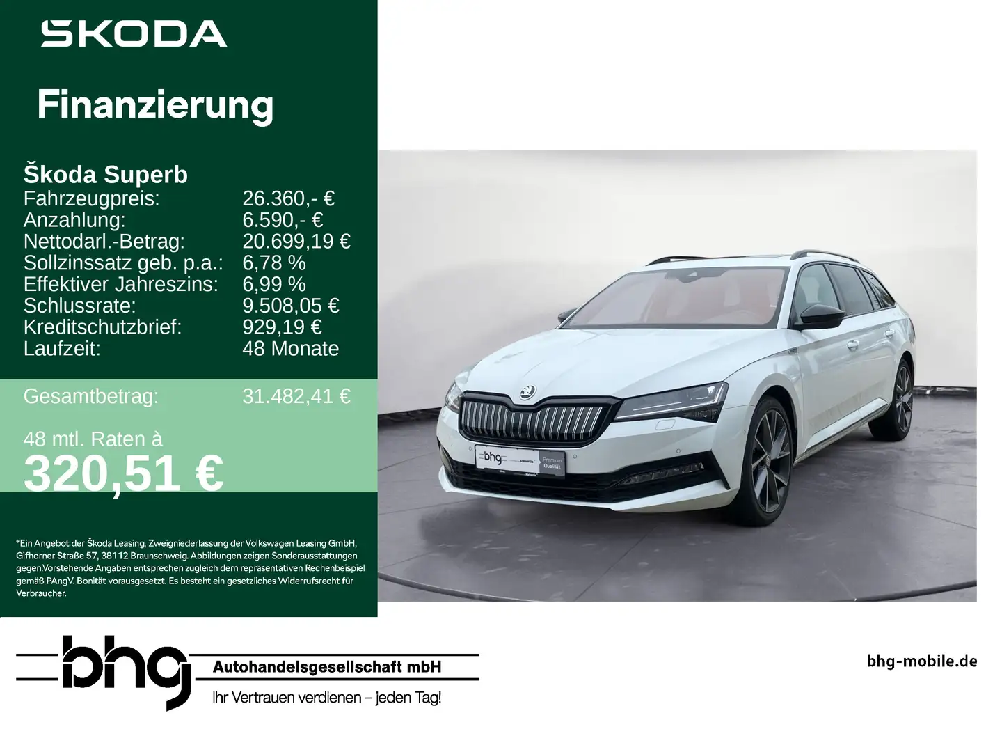 Skoda Superb Combi 1.4 TSI iV DSG SportLine Weiß - 1