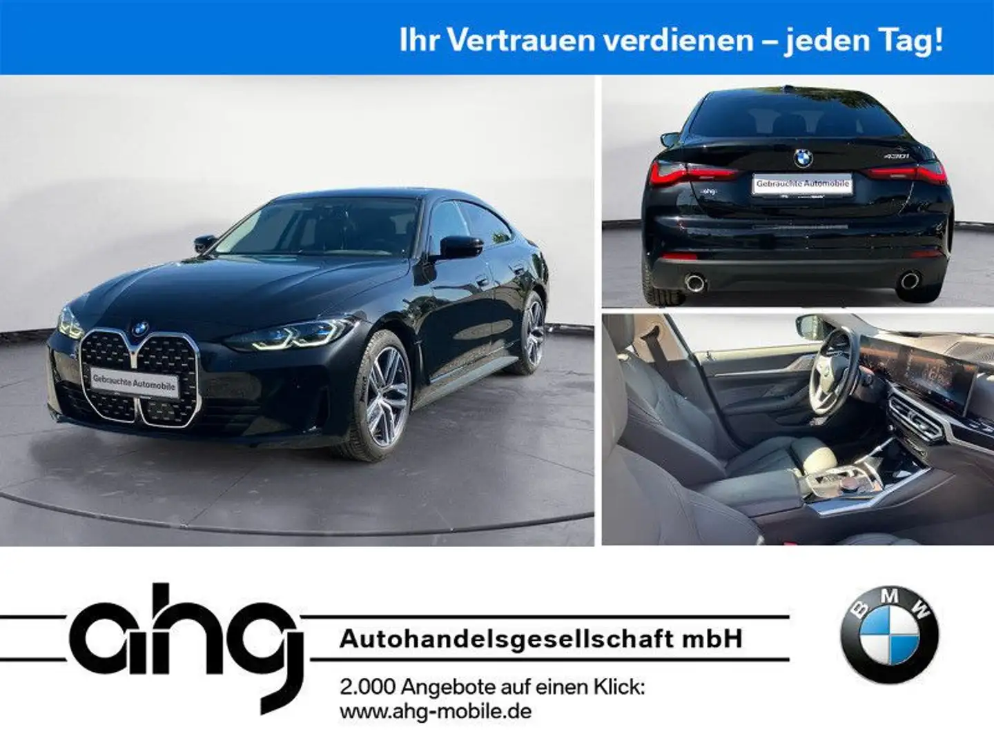 BMW 430 Sport Aut. Klimaaut. Glasdach Schwarz - 1