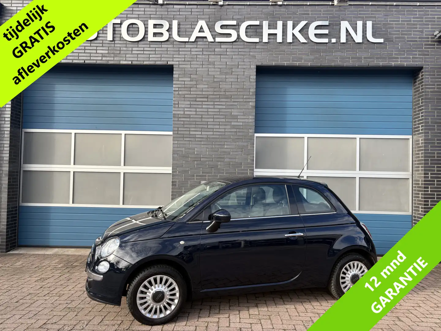 Fiat 500 1.4-16V Lounge, panodak, leder, 100 pk! Blau - 1
