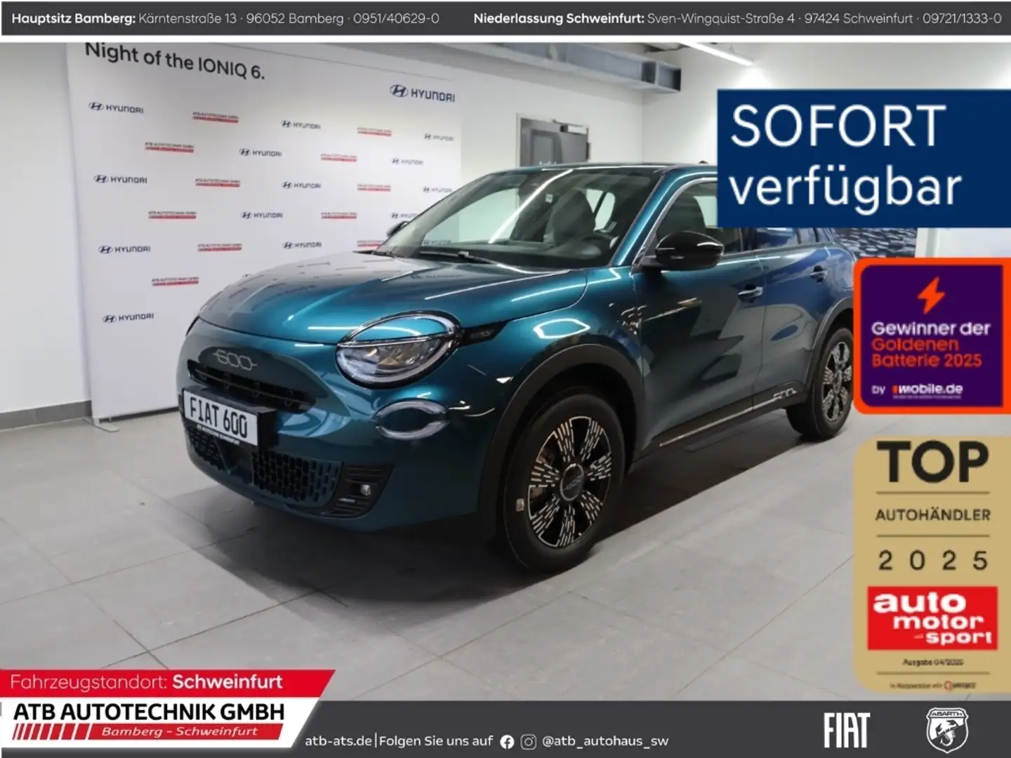 Fiat 600 Hybrid 1,2 T3 74kW (100PS) Style-Paket Vert - 1