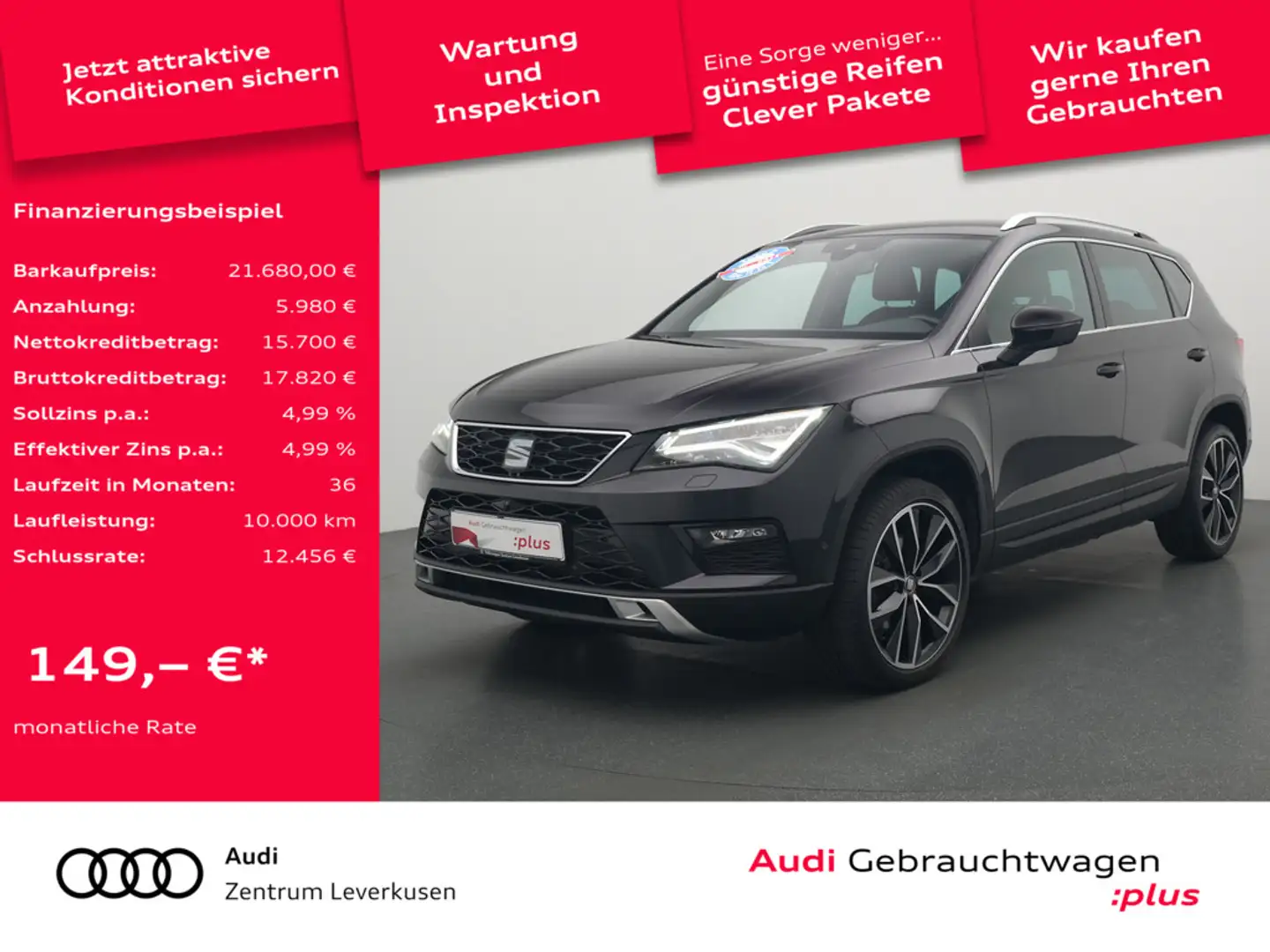 SEAT Ateca Xcellence DSG NAVI AHK KAM 360° LEDER L Schwarz - 1