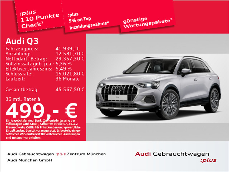 Audi Q3 45 TFSI qu. S tronic advanced Virtual/ACC/Nav