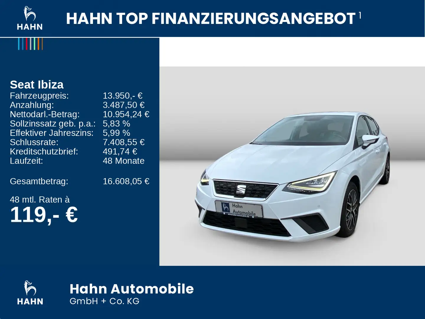 SEAT Ibiza 1.0TSI Style LED PDC DAB Klimaaut Navi Weiß - 2