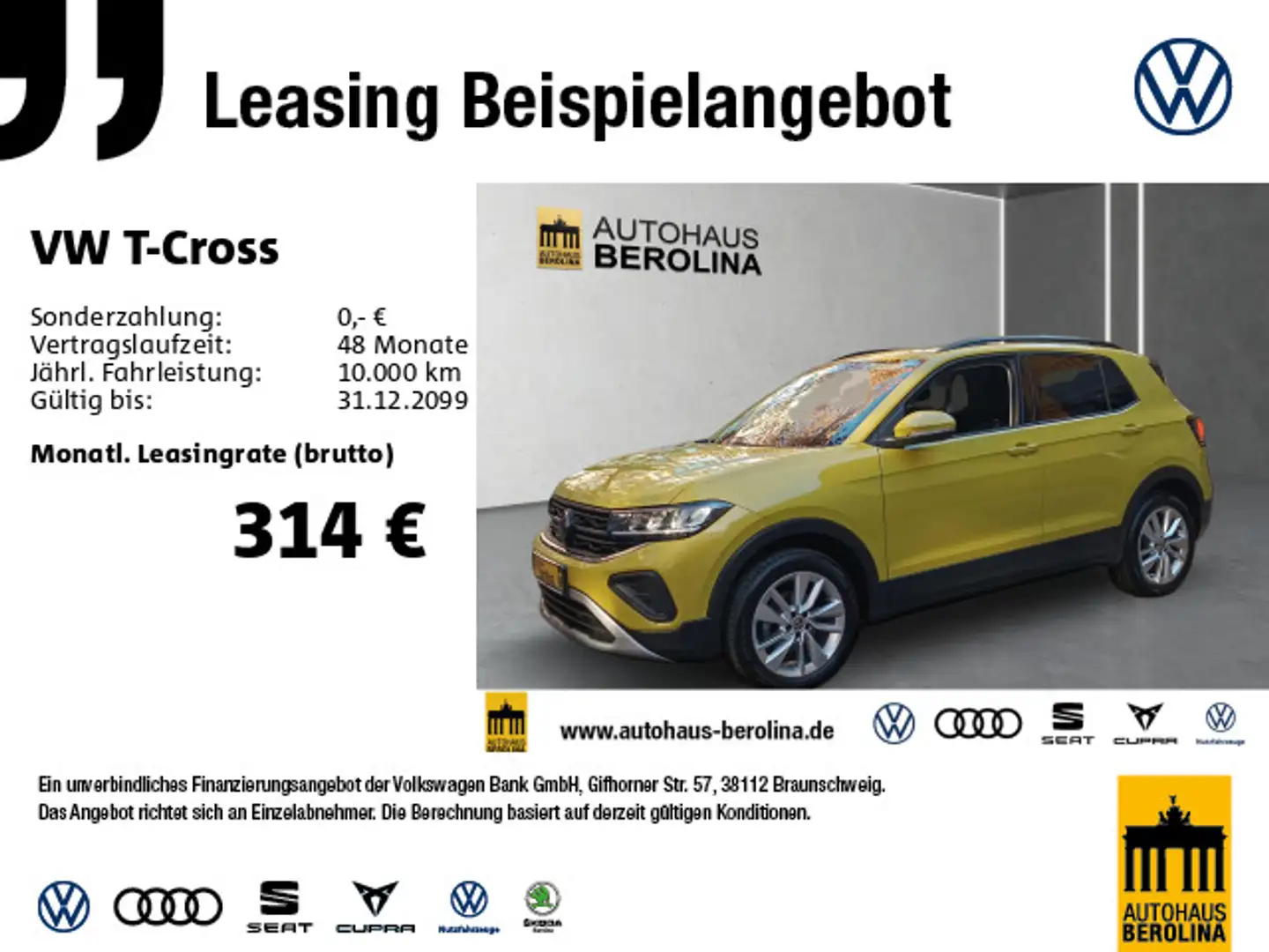 Volkswagen T-Cross 1.5 TSI Life DSG *R-CAM*LED*PDC*SHZ* Gelb - 1