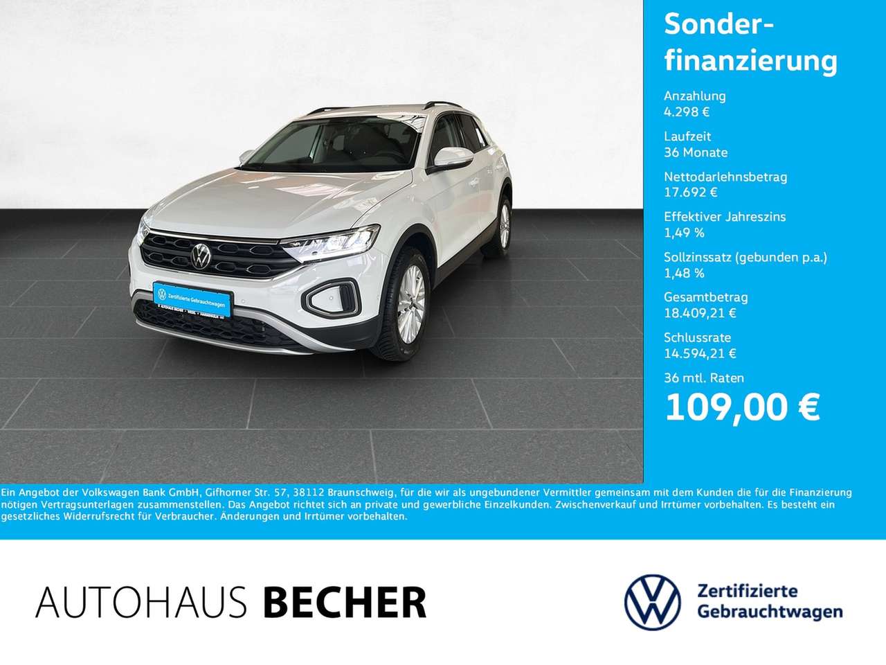 Volkswagen T-Roc 2024 — Life 1.0 TSI 6-Gang /Sitzhz/LED/CarPlay