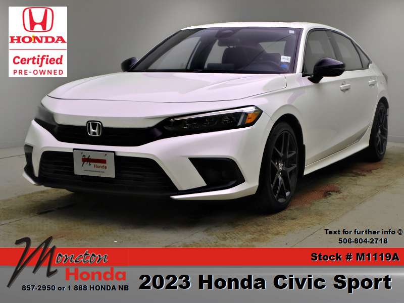 White 2023 Honda Civic Sedan Front-Wheel Drive Continuously Variable Transmission