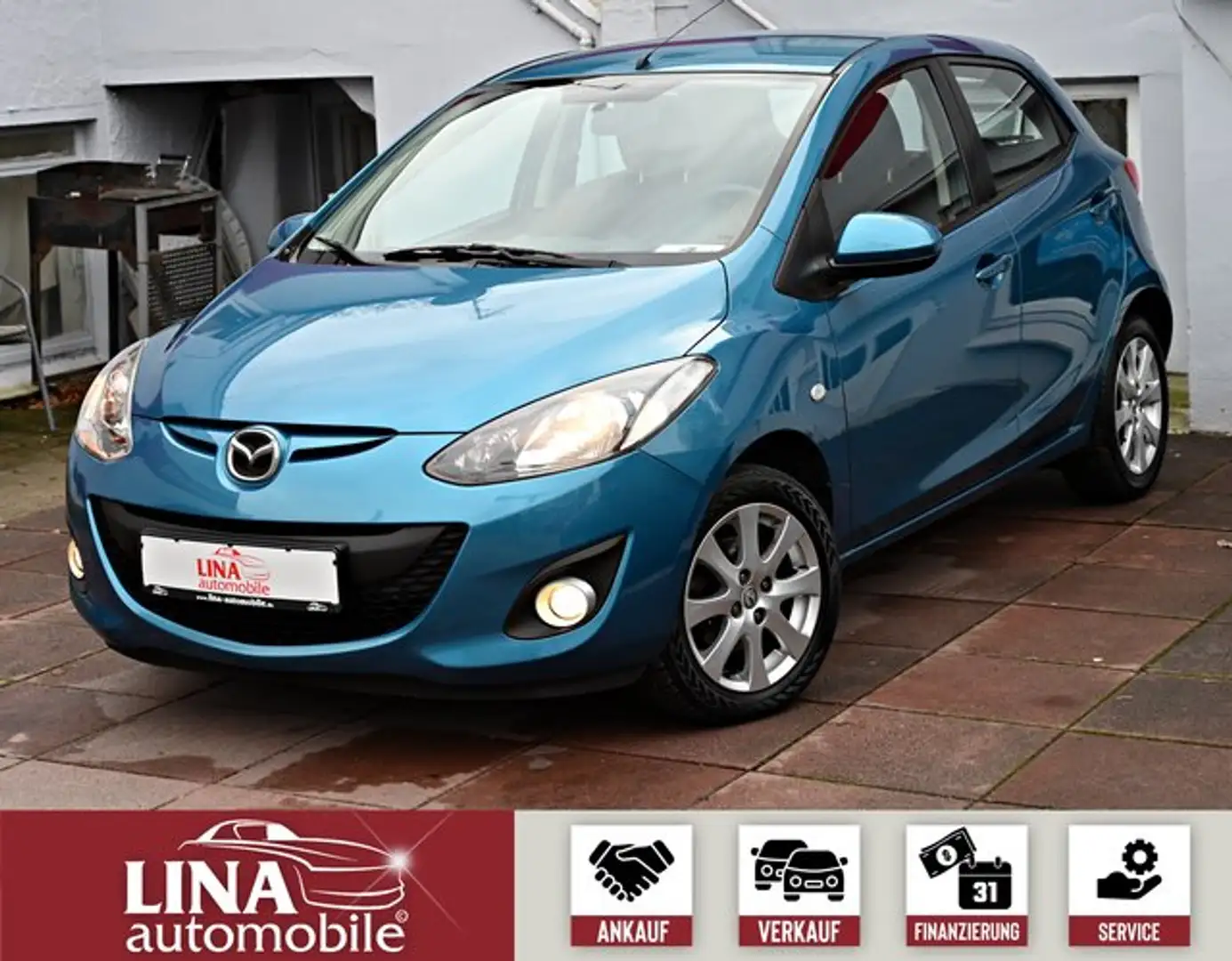 Mazda 2 2 1.3 Active 1.Hd*Klimaaut*2xSHZ*Servo*TÜV 11.27 Blau - 1