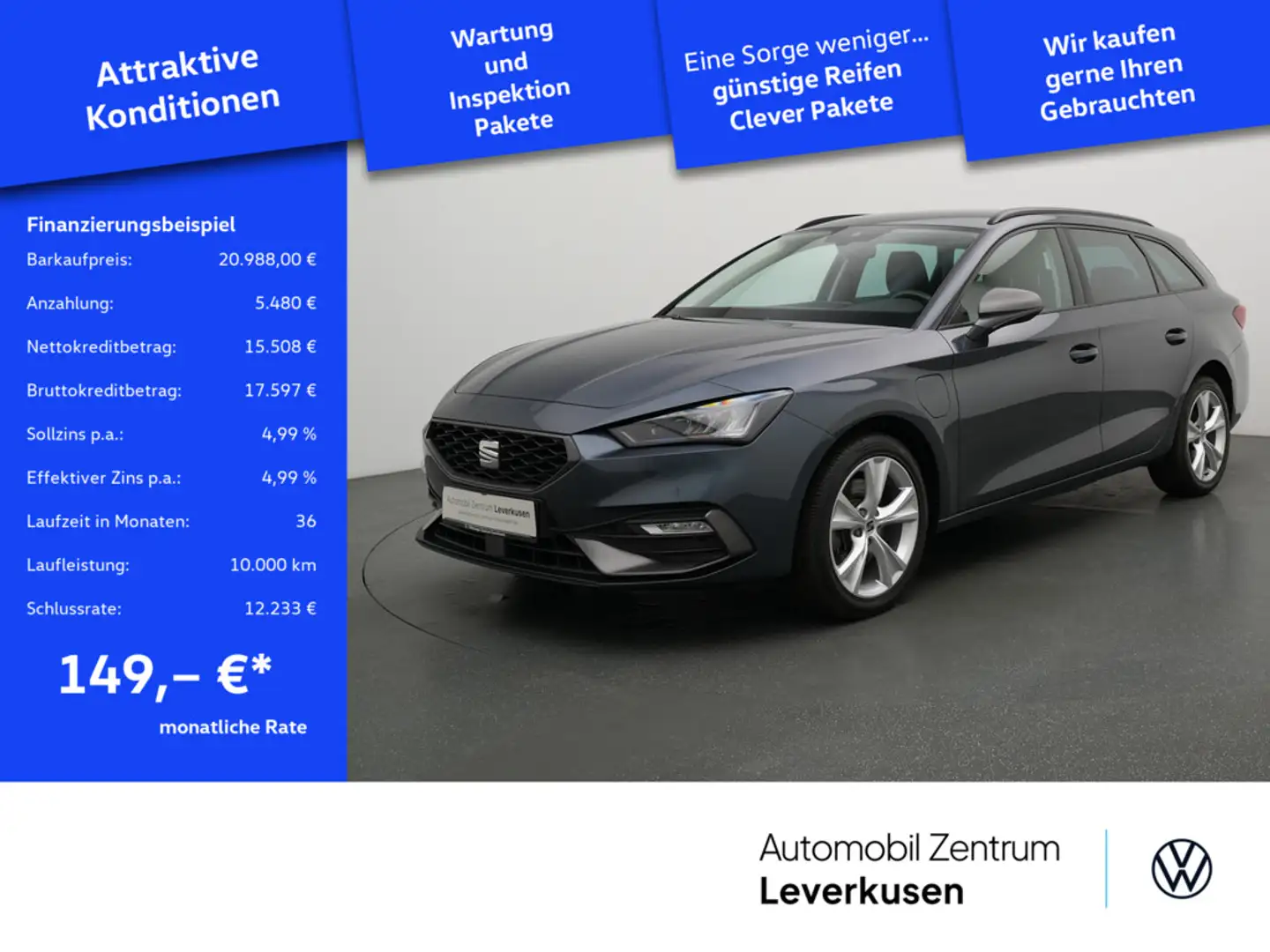 SEAT Leon ST FR DSG LED CARPLAY PDC NAVI ACC VIRT SHZ Schwarz - 1