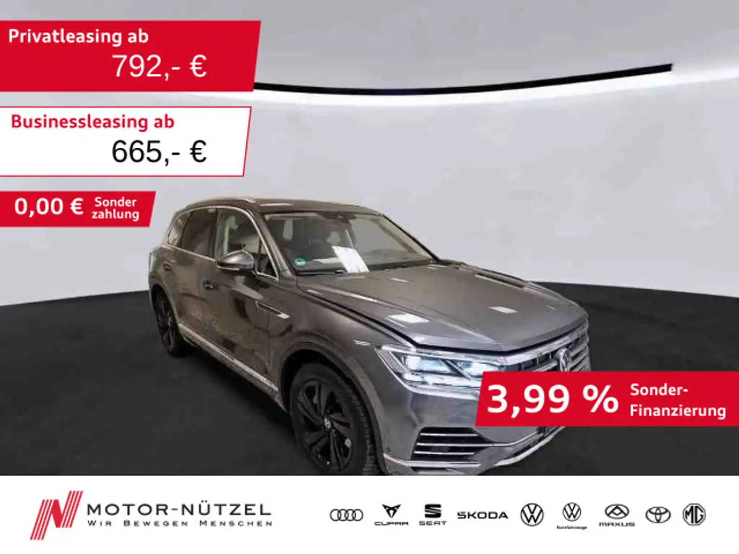 Volkswagen Touareg TSI eHYBRID 5JG+MATRIX+NAVI+AIR+AHK+PANO Grau - 1