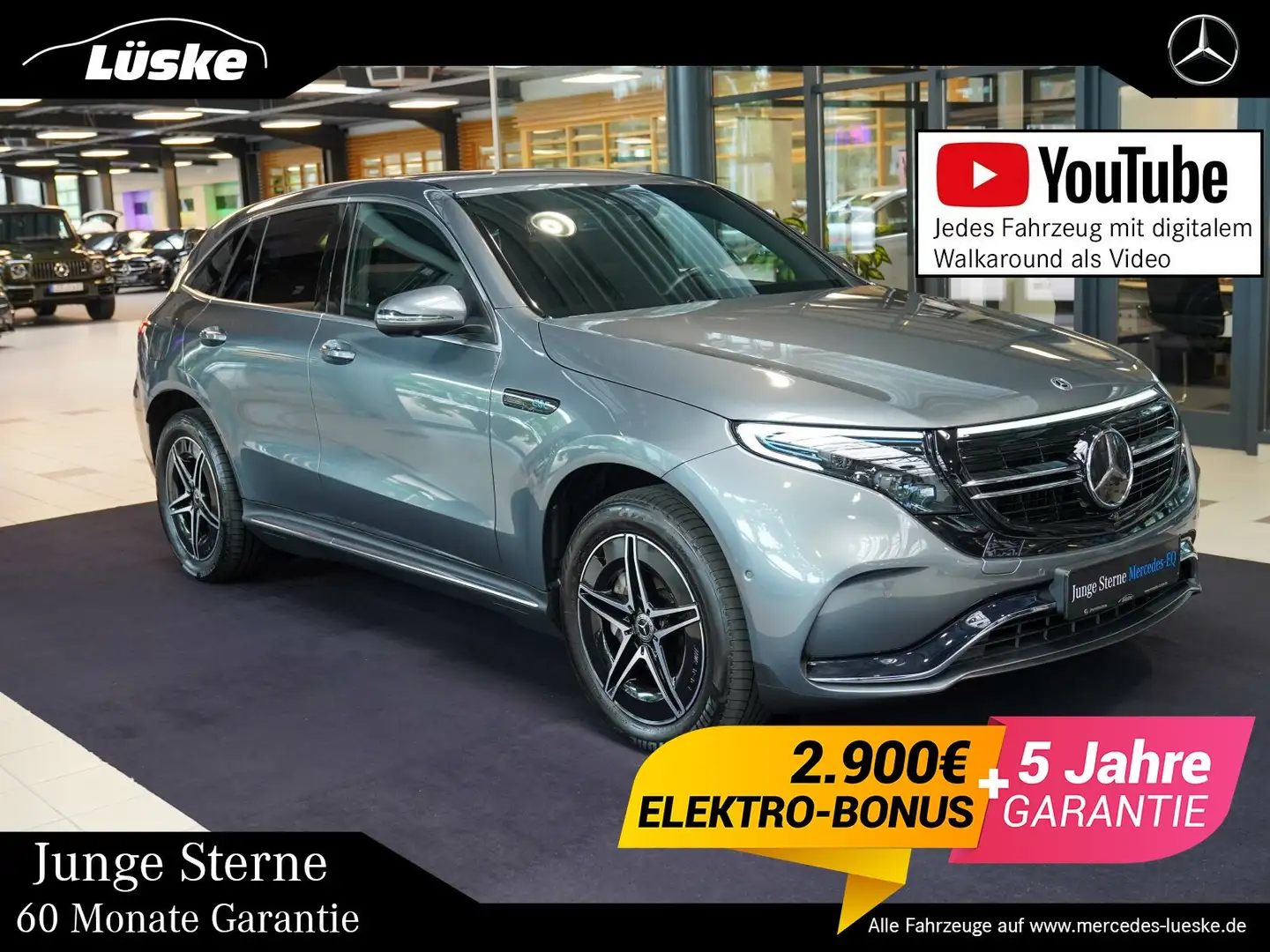 Mercedes-Benz EQC 400 EQC 400 4M AMG Line Leder Head-up Burmester AHK Grau - 1