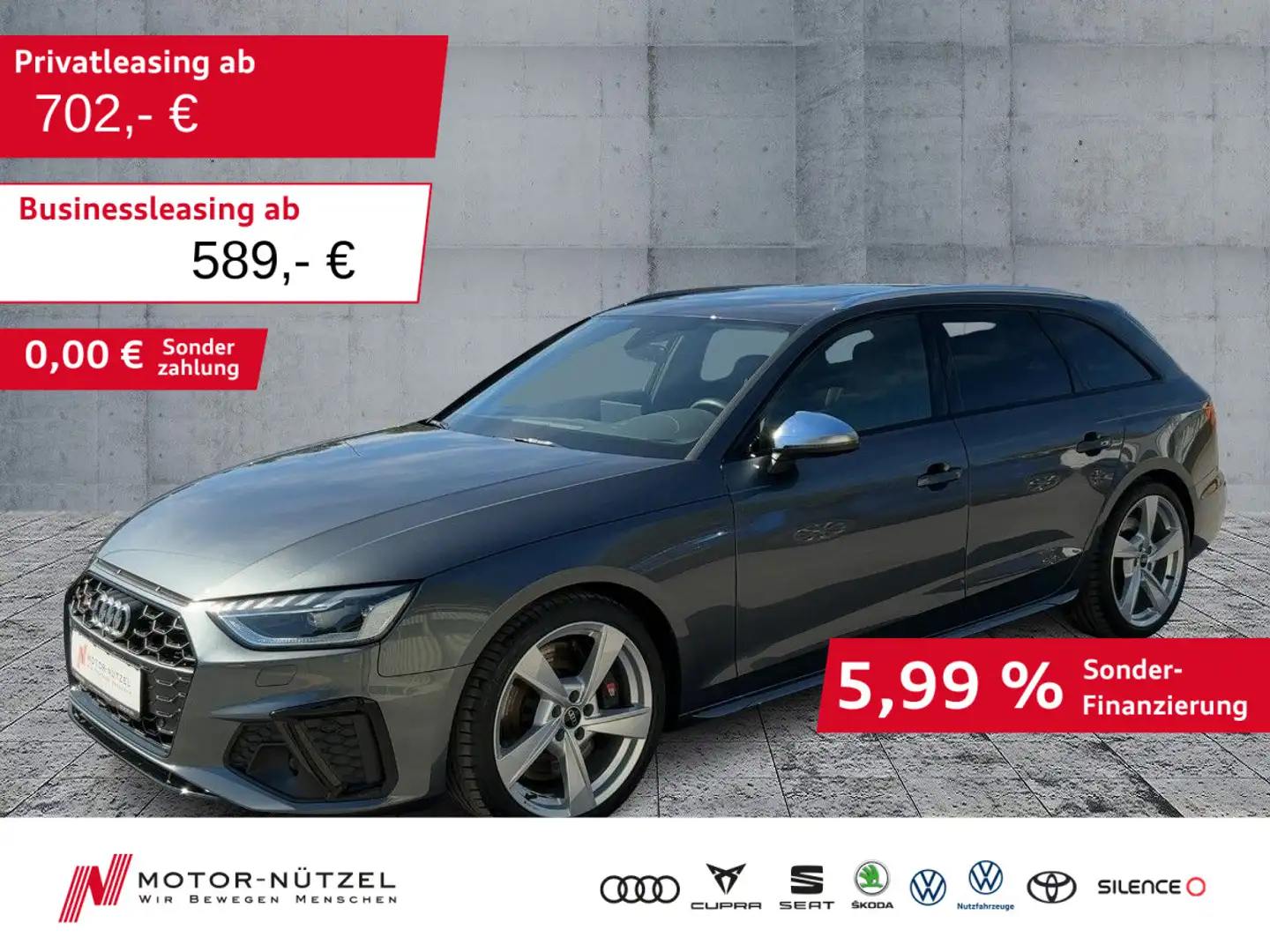 Audi S4 TDI QU MATRIX+NAVI+AHK+PANO+S-SITZE+B&O Grau - 1