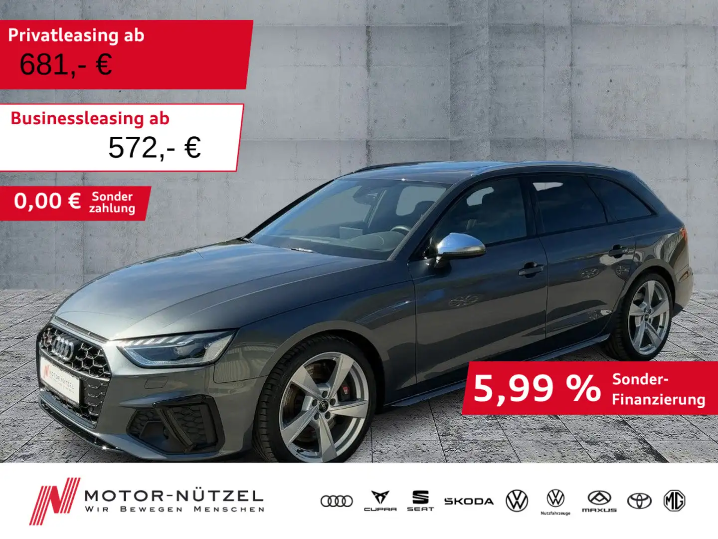 Audi S4 TDI QU MATRIX+NAVI+AHK+PANO+S-SITZE+B&O Grau - 1