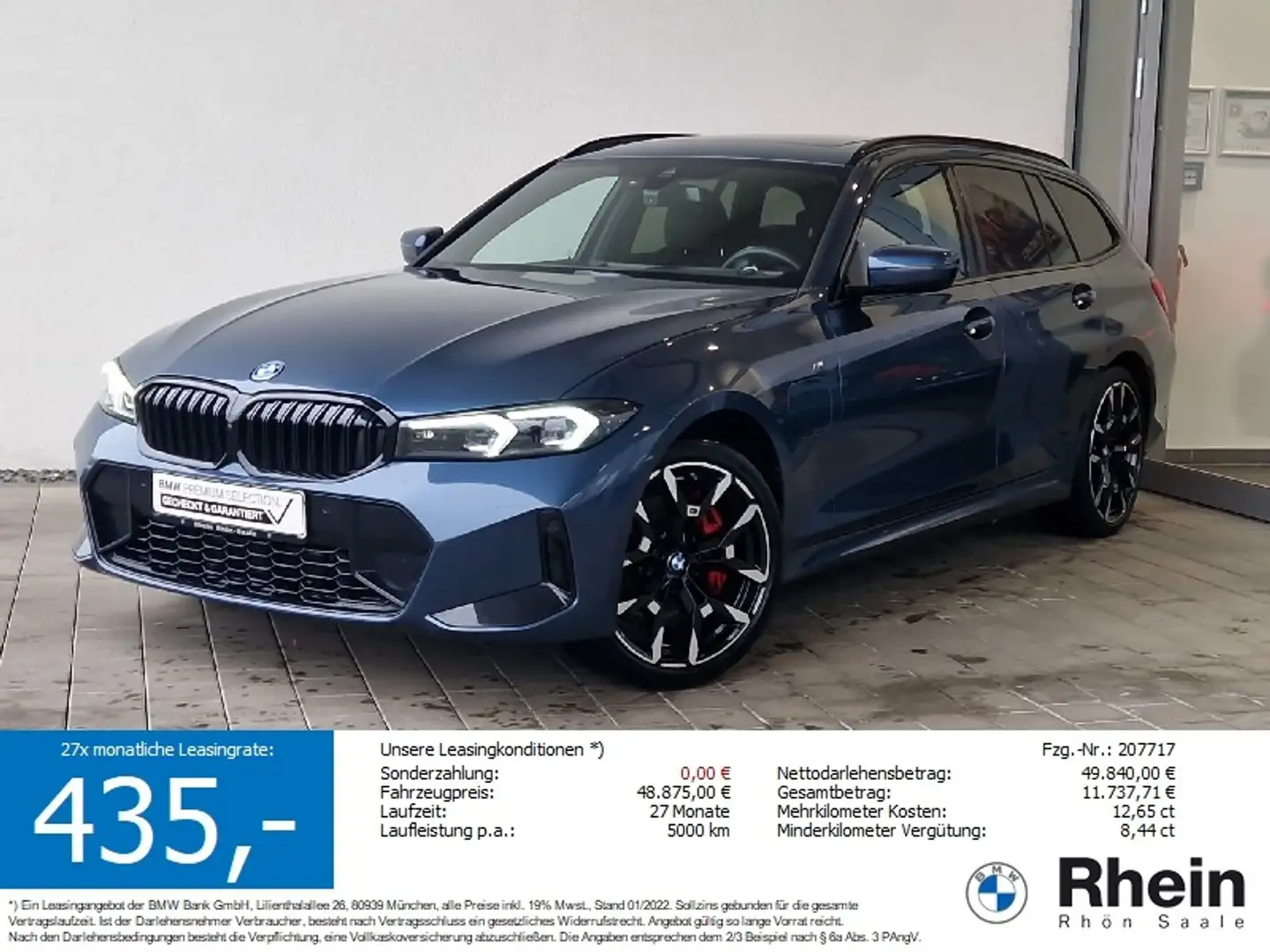 BMW 330 e xDrive Touring M Sportpaket PANO.H/K.AHK.SH Blau - 1