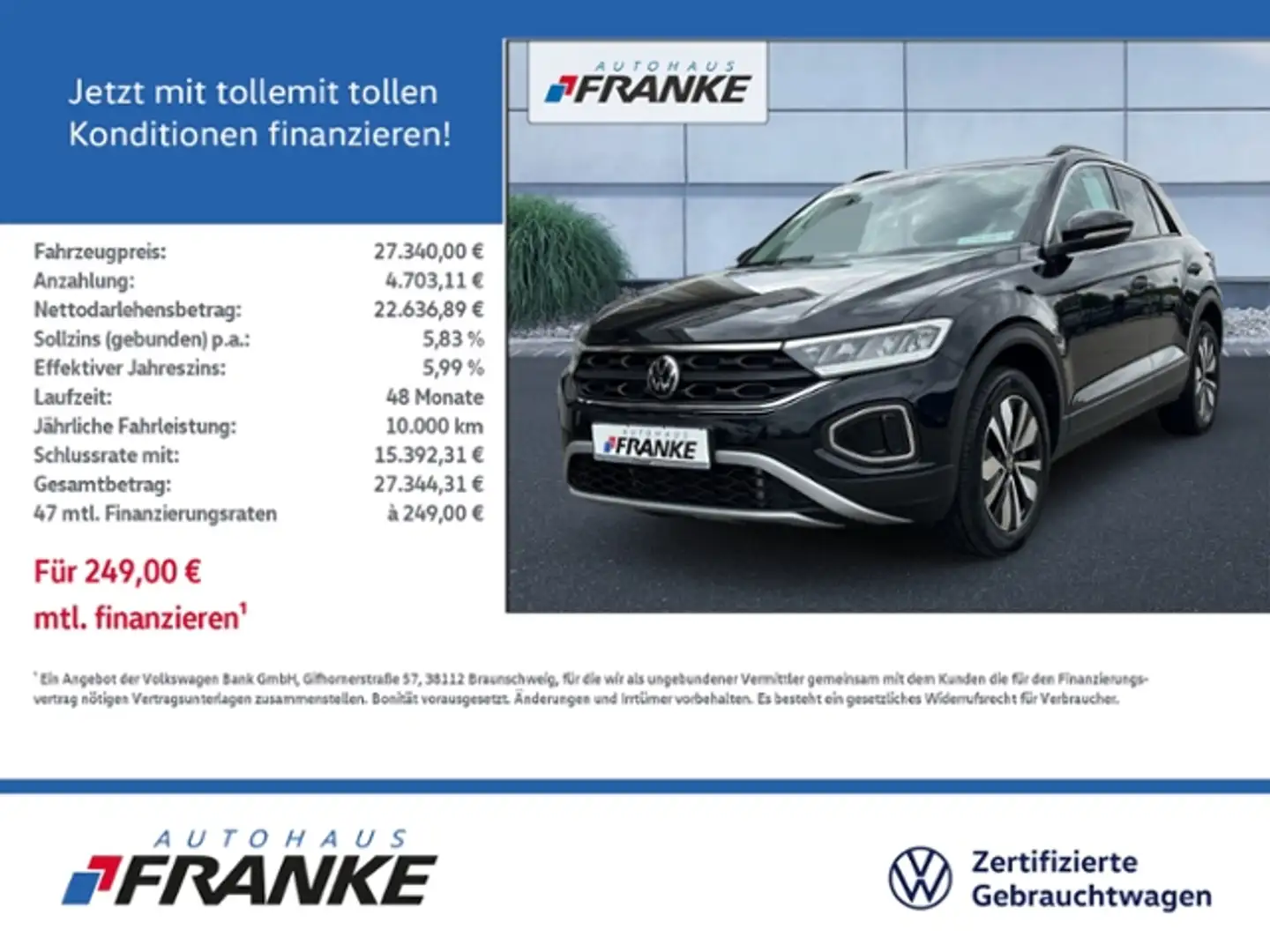 Volkswagen T-Roc MOVE 1.5 TSI DSG Kamera AHK Schwarz - 1