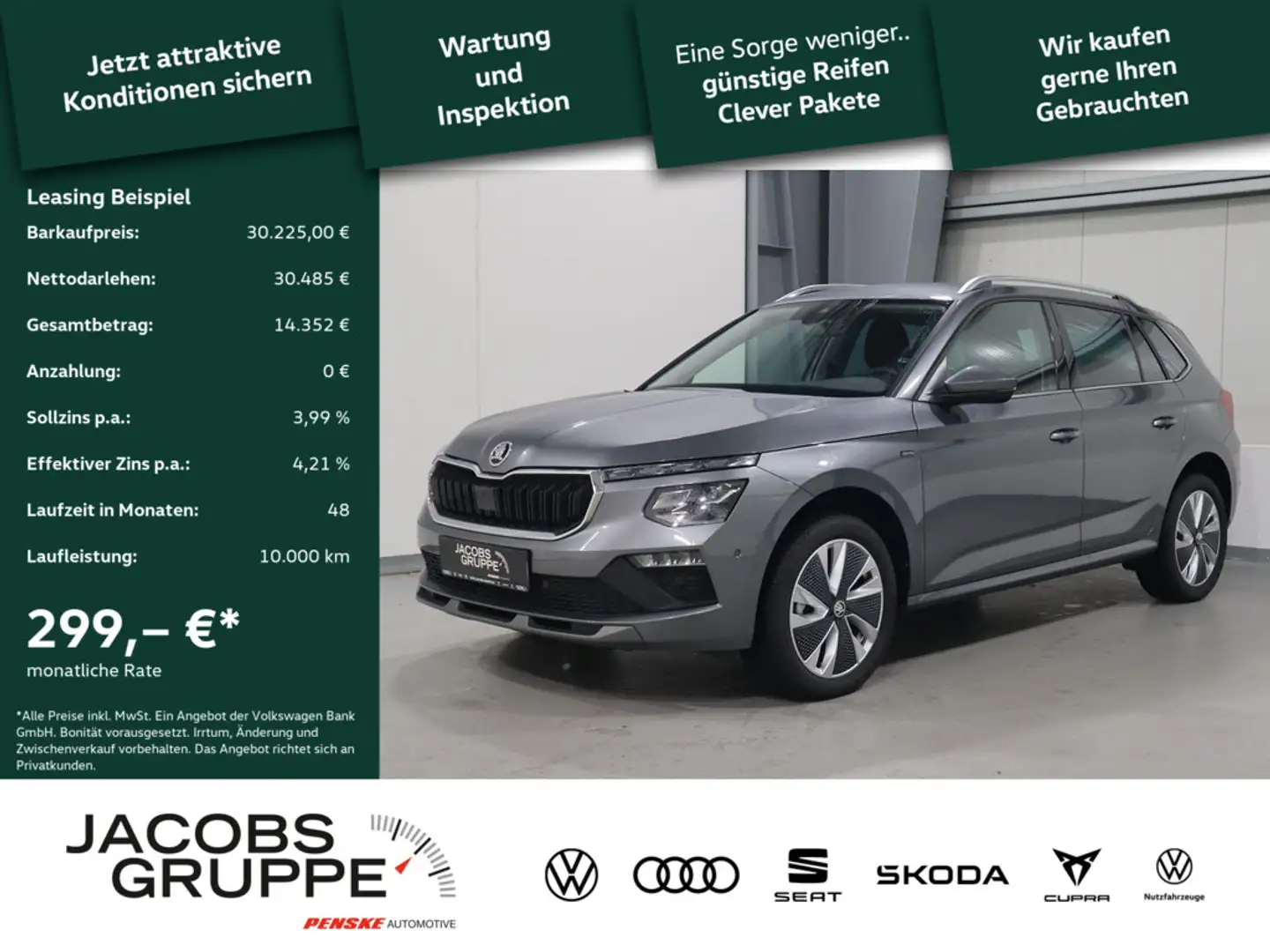 Skoda Kamiq 1.5 TSI Selection Navi,AHK,Cam,ACC,LED, Gris - 1