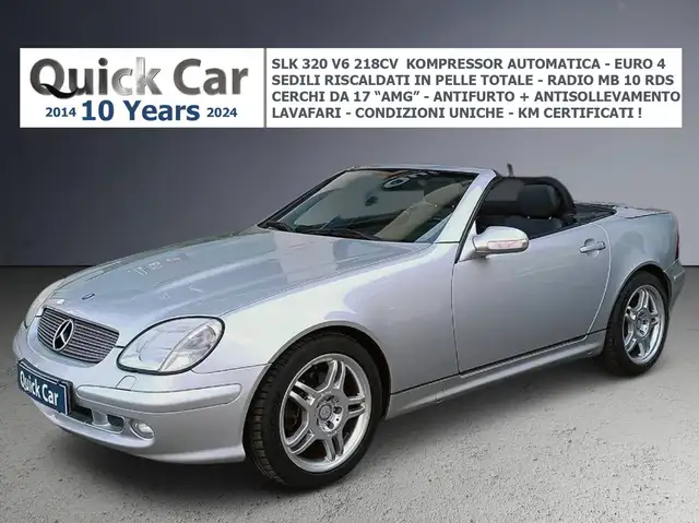 Mercedes-Benz SLK 320 KOMPRES. 218CV AUTOMATICA,PELLE NERA,SEDILI RISCALDATI,HI-FI AUDIO 10,DOPPIO ANTIFURTO,KM CERTIFICATI,CONDIZIONI UNICHE !