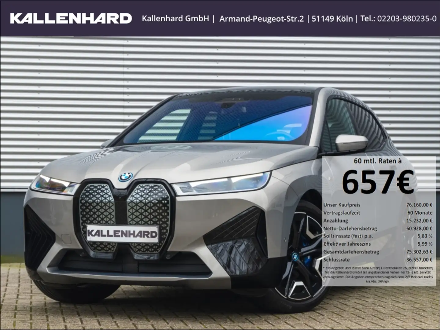 BMW iX M60-Pano-AHK-DrivingAssProf-HarmanKardon Gris - 1