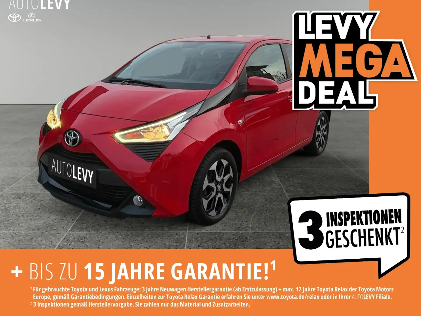 Toyota Aygo 1.0 x-play +CarPlay+Kamera+Tempomat+Klima+BT Rot - 1