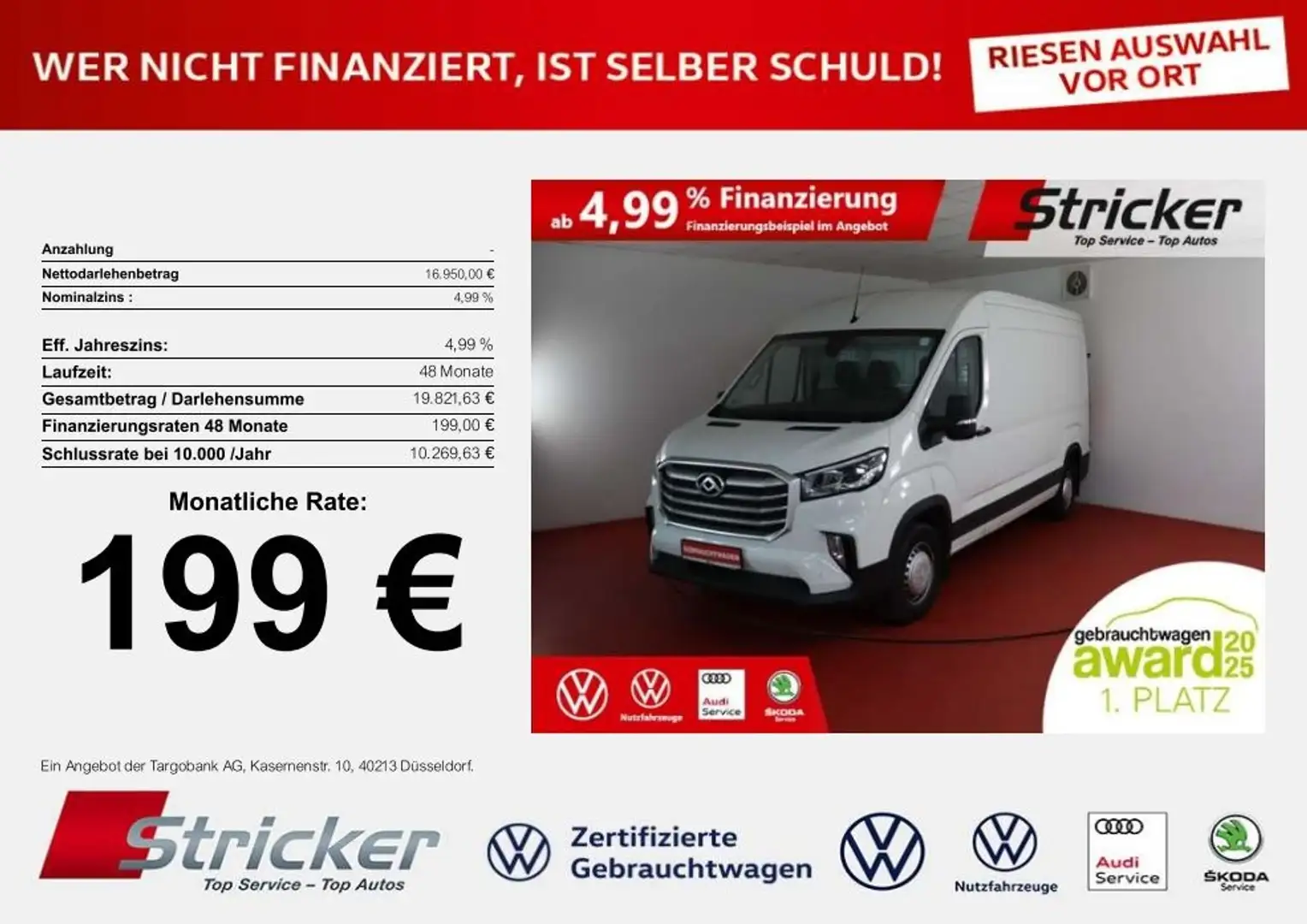 Maxus Deliver 9 2.0 Diesel 199,-ohne Anzahlung Blanco - 1
