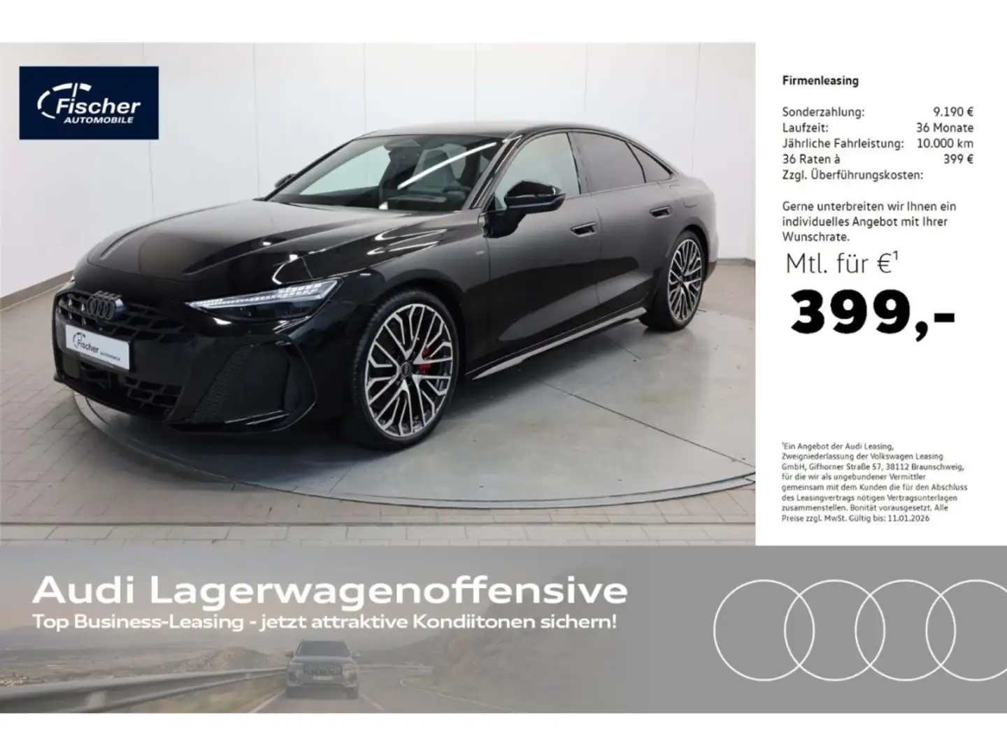 Audi A6 Limousine e-hybrid quattro S line edition one Schwarz - 1