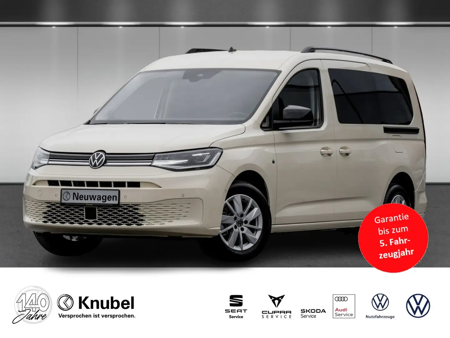 Volkswagen Caddy Maxi Life 2.0 TDI DSG TAXI LED Navi ACC Kunstleder Beige - 1