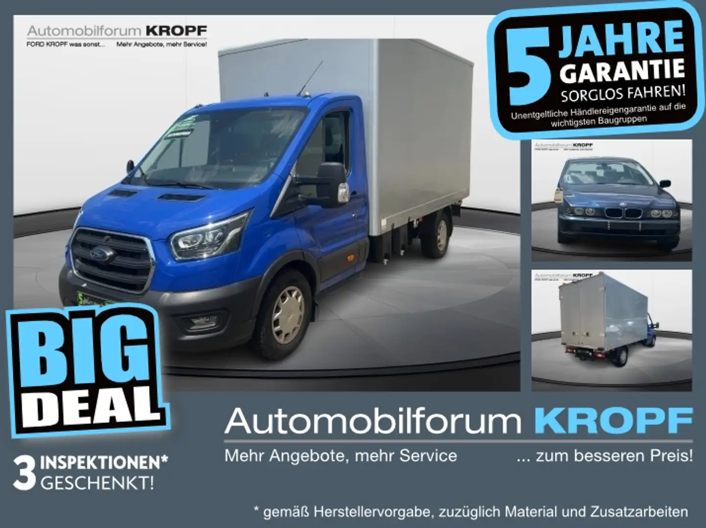 Ford Transit 350 Koffer 185 PS AHK Fahrtenschreiber Blau - 1