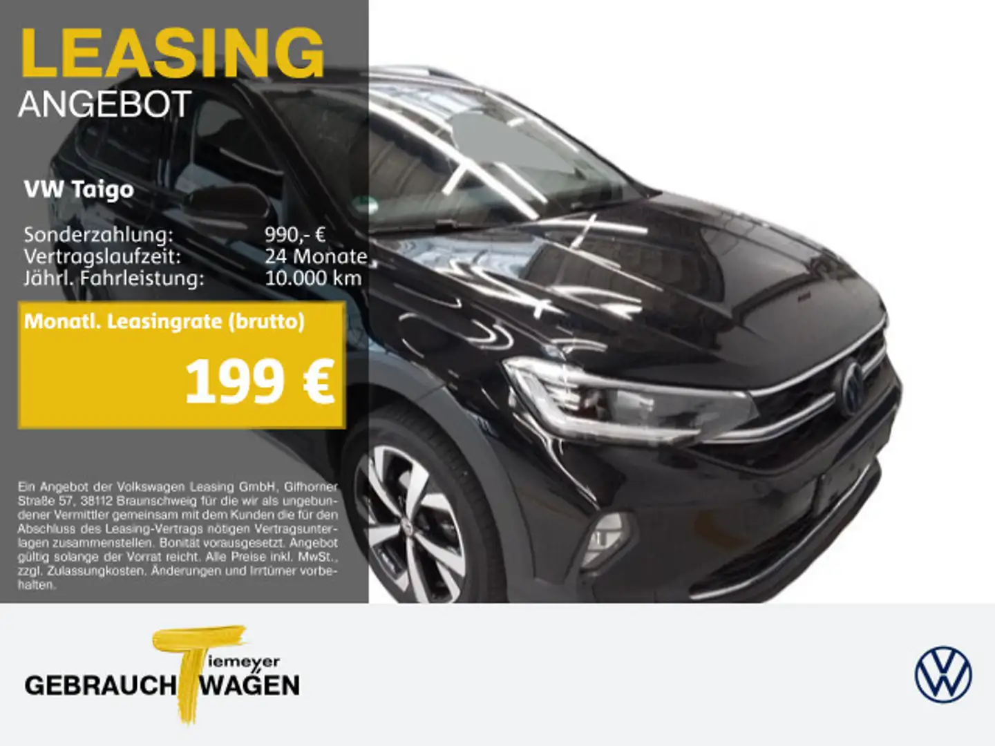 Volkswagen Taigo 1.5 TSI DSG STYLE NAVI IQ.LIGHT KEYLESS PR Schwarz - 1