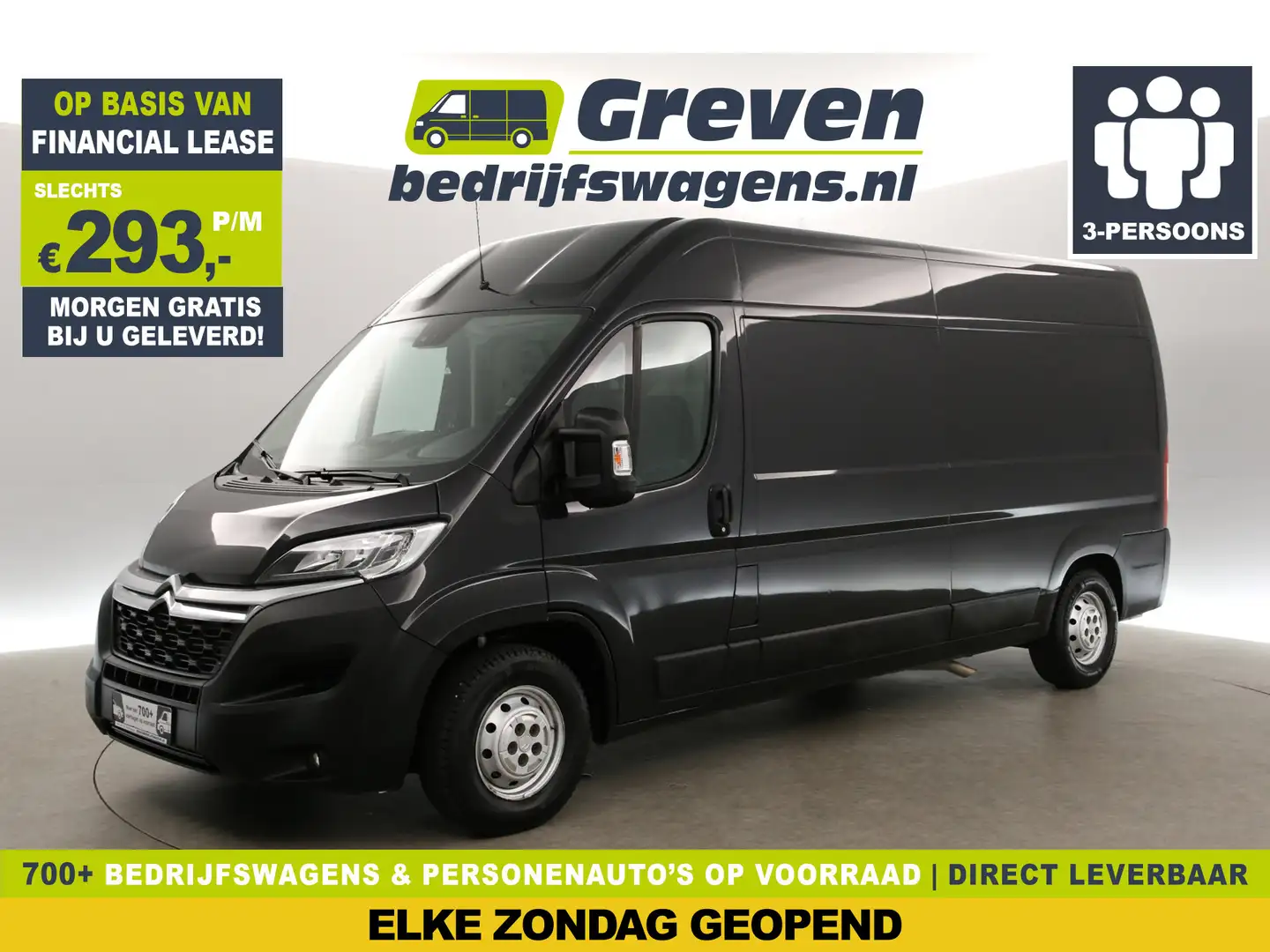 Citroen Jumper 35 2.2 BlueHDi L3H2 141PK Airco Luchtvering Camera Zwart - 1