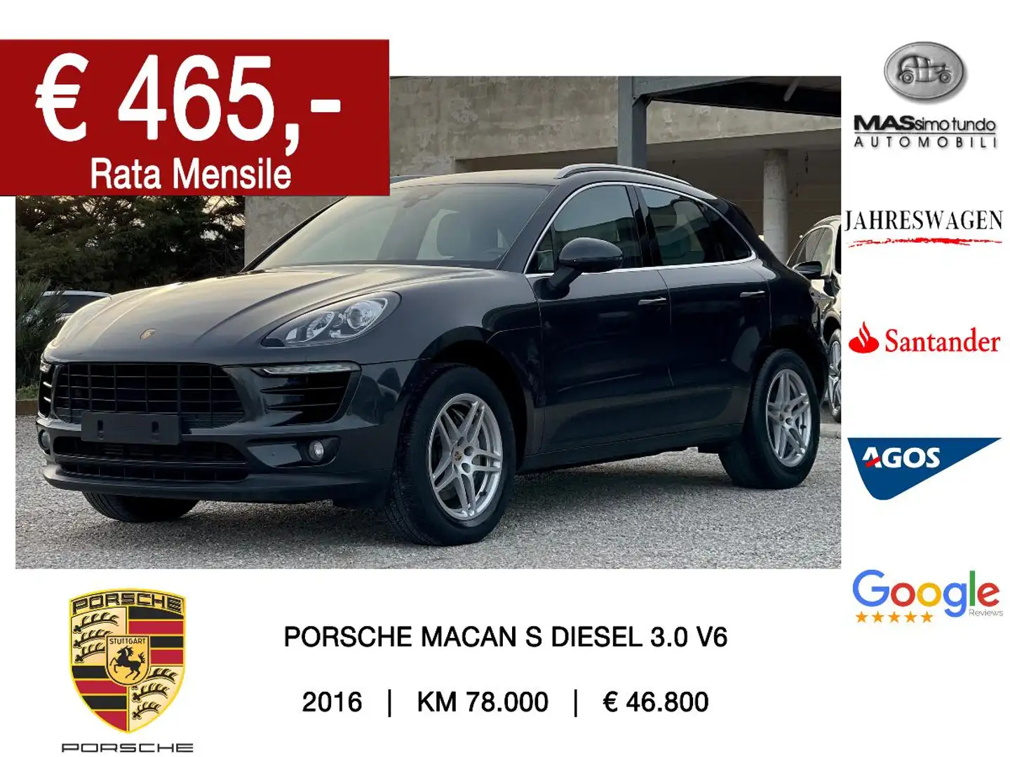 Porsche Macan 3.0 S Diesel Grigio - 1
