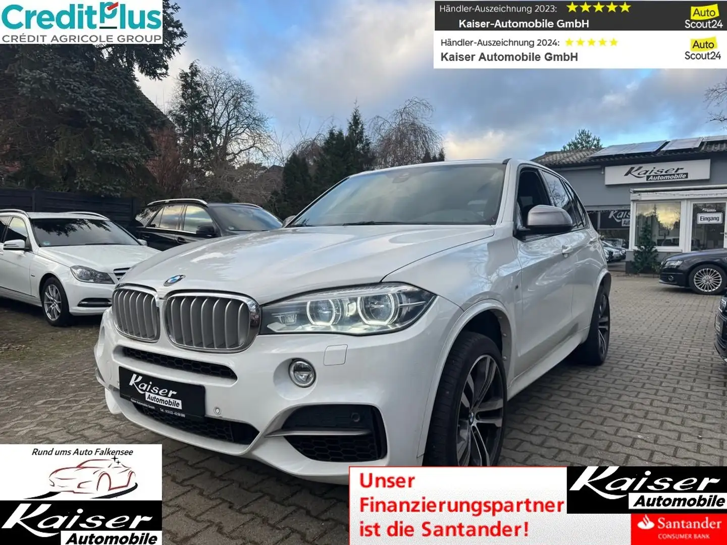 BMW X5 M 50 d-Scheckheft-Panorama-AHK-Keyless-Kamera Blanco - 1