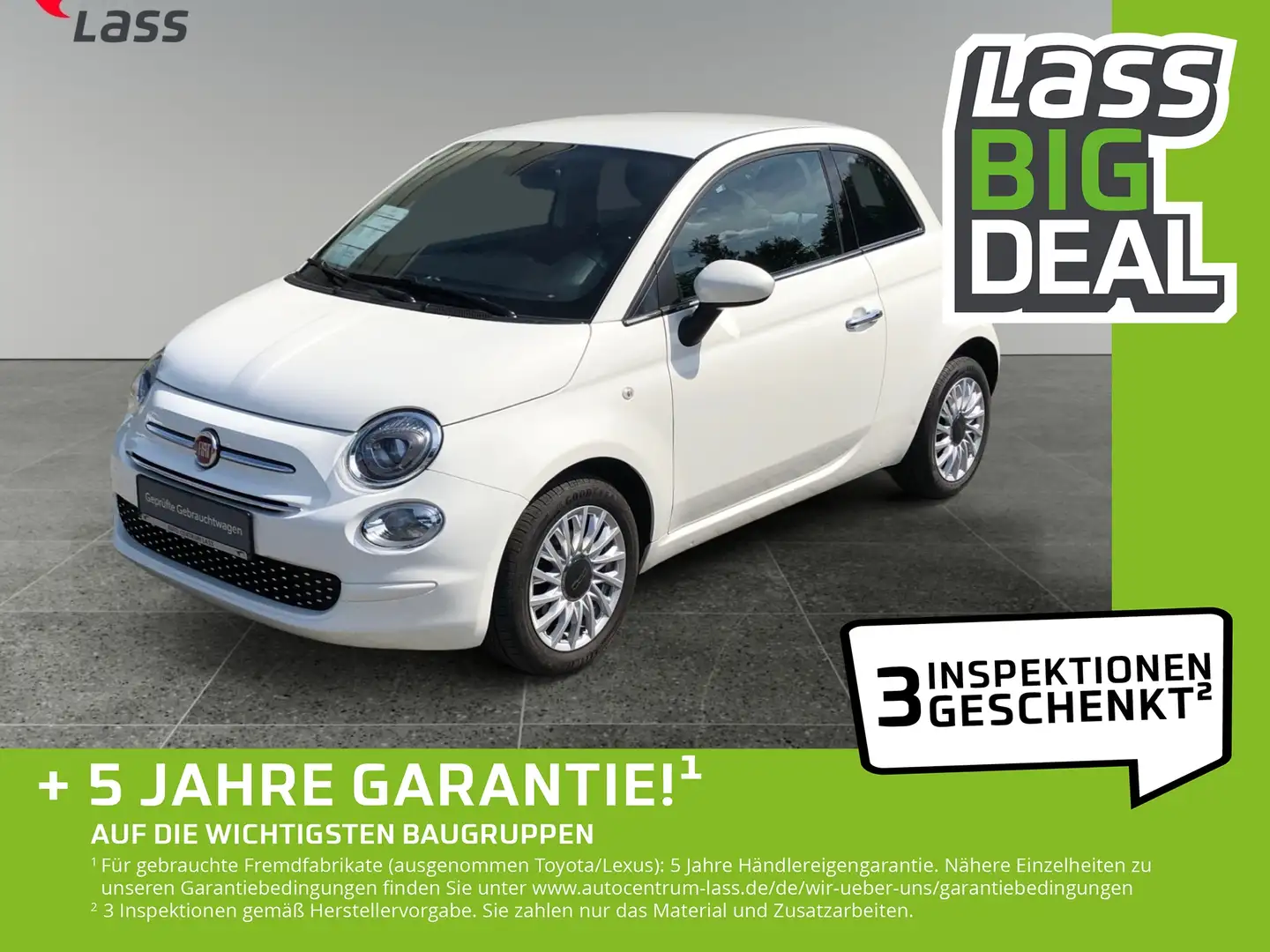 Fiat 500 1.2 8V S&S Lounge +Apple/Android+EPH+Klima! Weiß - 1