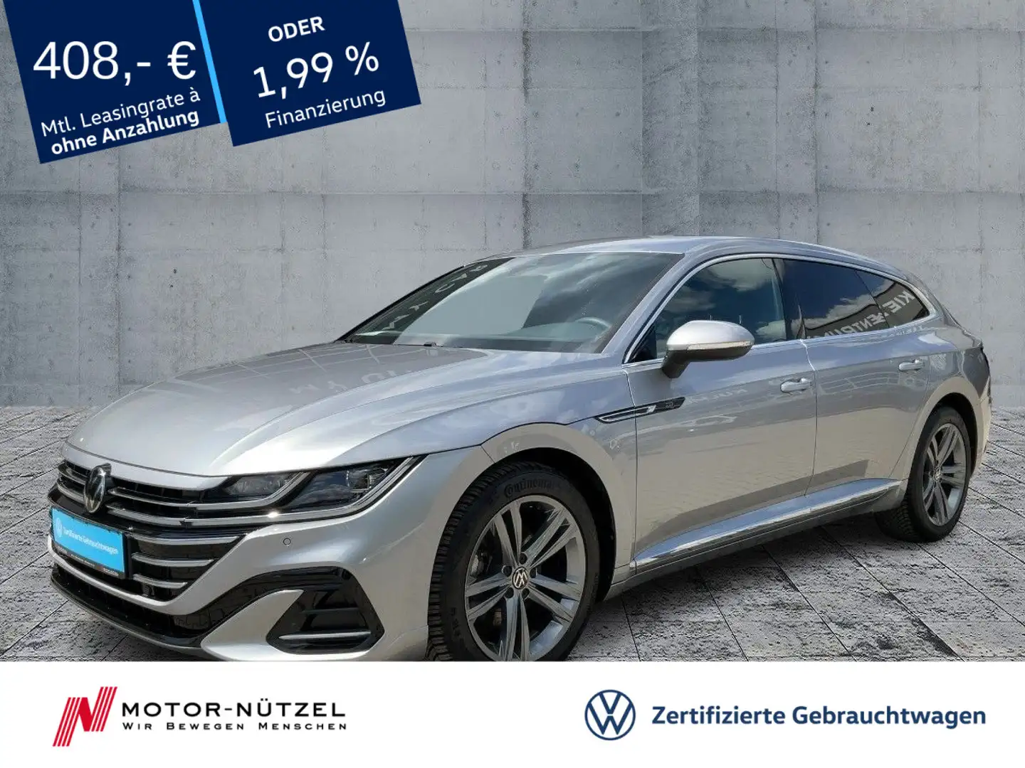 Volkswagen Arteon SB 2.0 TSI DSG R-LINE MATRIX+NAVI+AHK+ACC Zilver - 1